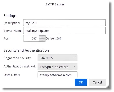 Mozilla Thunderbird 3 mySMTP